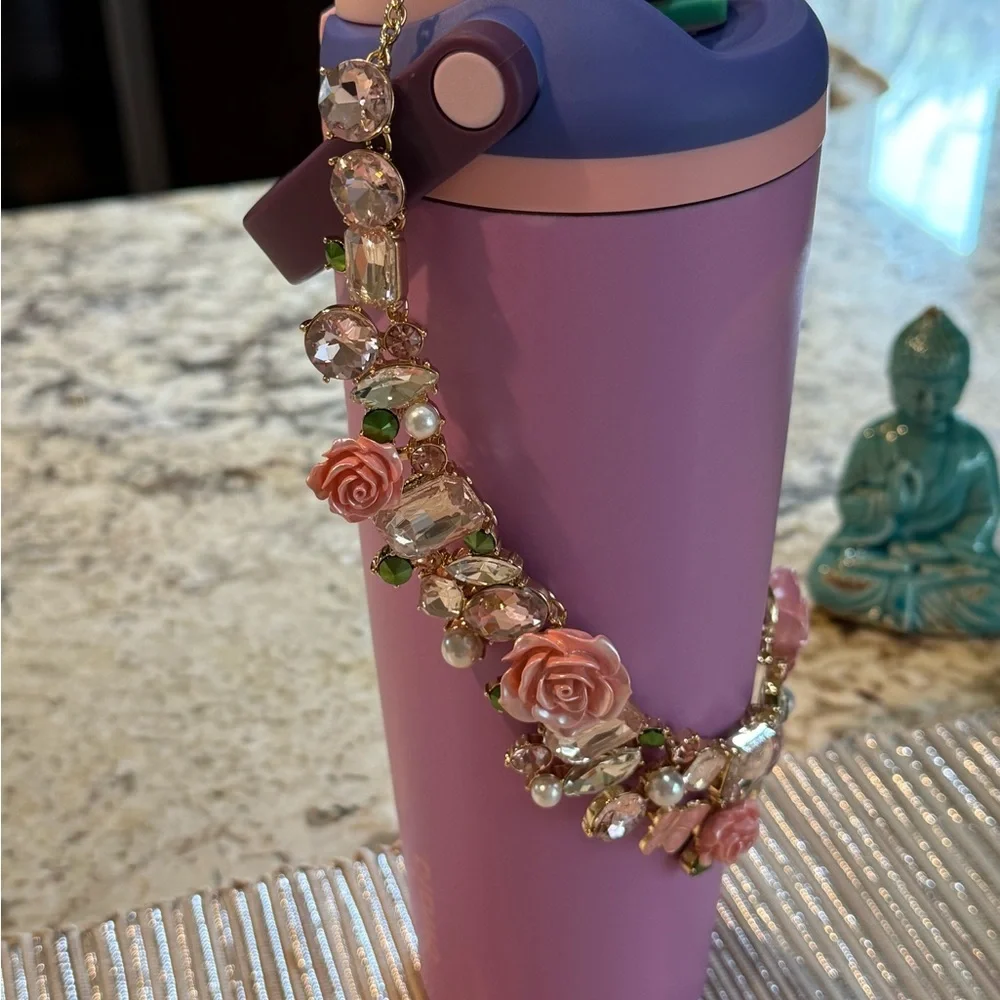 NEW Betsey Johnson Elegant Statement Pink Rose Collar Necklace 14”-19” - Picture 14 of 16